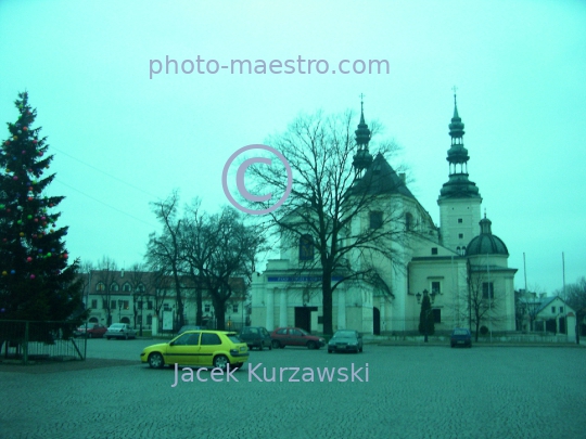 Poland,Lowicz,Lodz Voivodeship,architecture,monuments,panoramical view,city center,twilight,ambience
