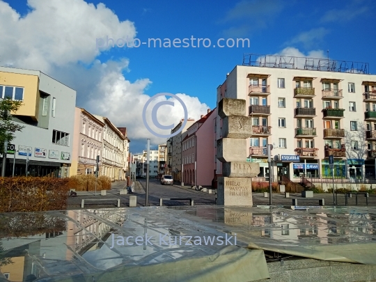 Poland,Pila,Greater Poland Voivodeship,architecture,panoramical view,city center,winter,clouds