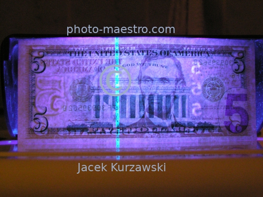 USA,usd,note,5usd,UV,UV light,security,watermark